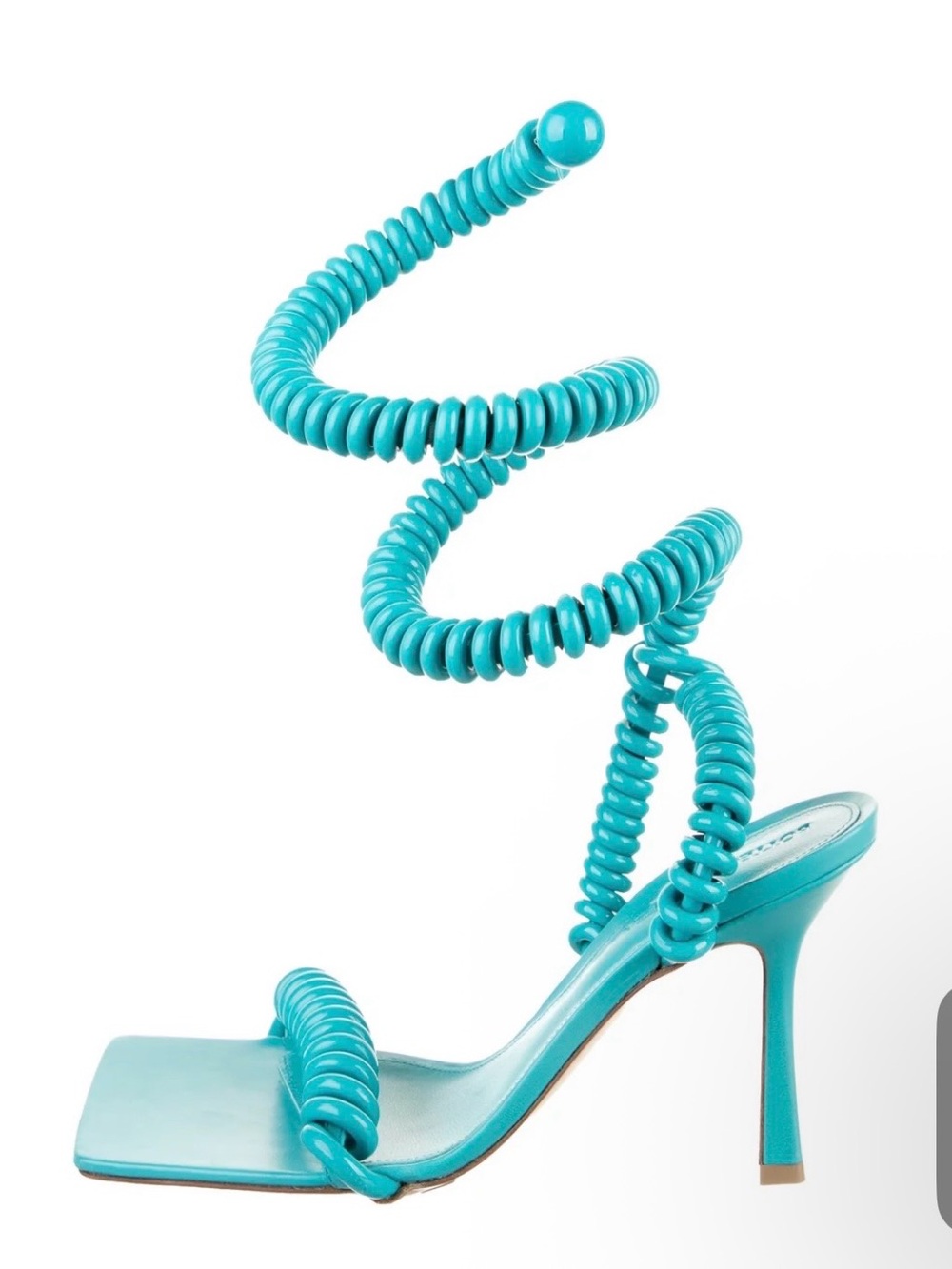 Bottega Veneta Turquoise Spiral Wrap Stiletto Sandal